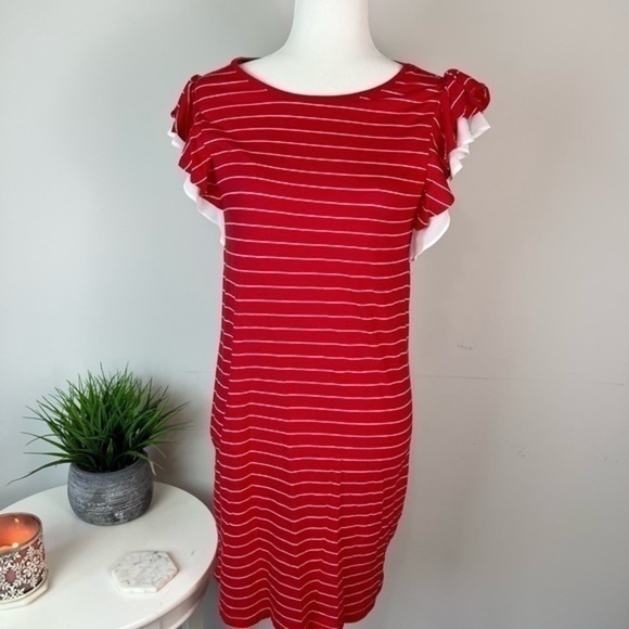 Maison Jules womens red and white stripe shift dress size XS - Picture 3 of 10